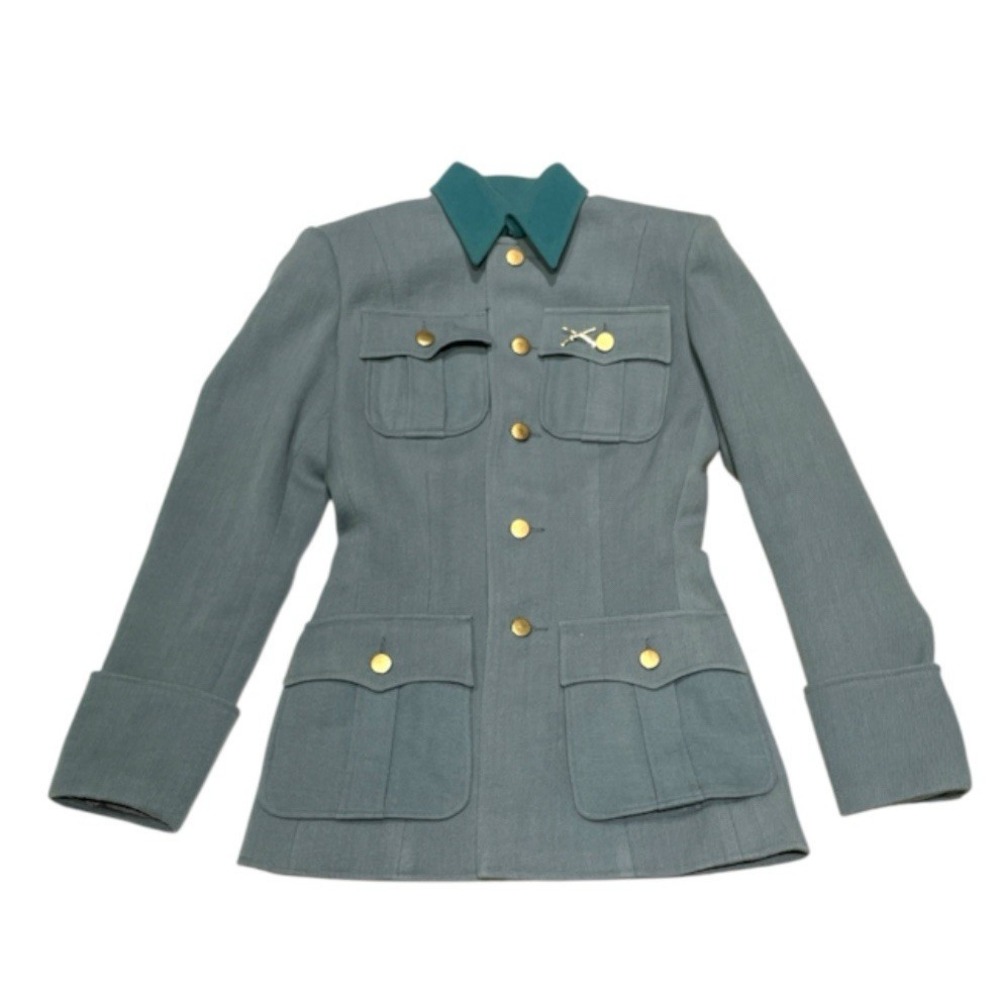 WW2-Style Military Officer Gabardine Jacket Teal Collar Universal Studios Tag